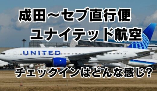 ユナイテッド航空 成田〜セブ便 空港でのチェックインや対応はどんな感じ？（搭乗記あり）